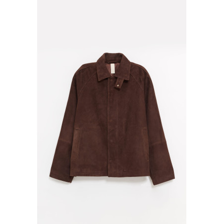 SUNFLOWER DARK BROWN SHORT RAGLAN SUEDE JACKET